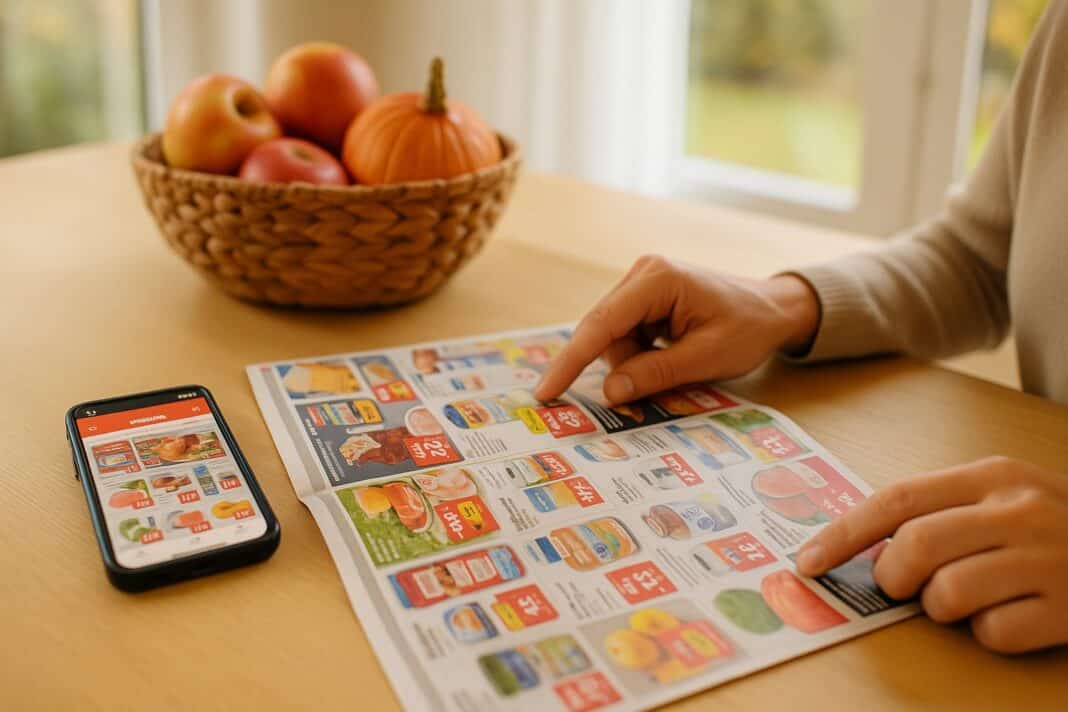 Herbstprospekte durchsehen und Einkauf planen