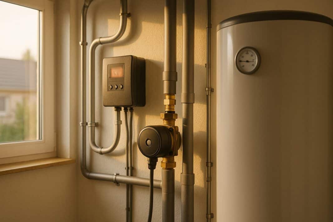 Solarthermie im Spätsommer: ΔT 9 K, Pumpe im Optimum