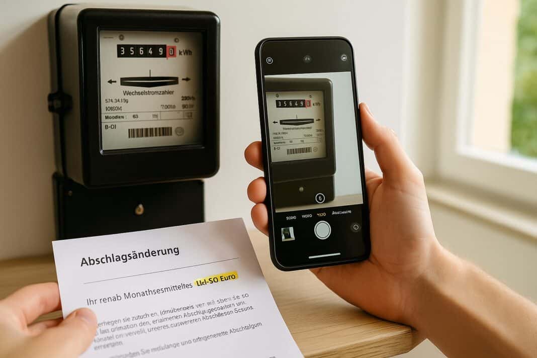 Stromabschlag mit Zählerfoto anpassen