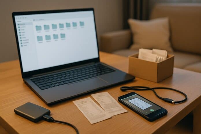 Alles griffbereit: Digitale Hausrat‑Dokumentation am Tisch