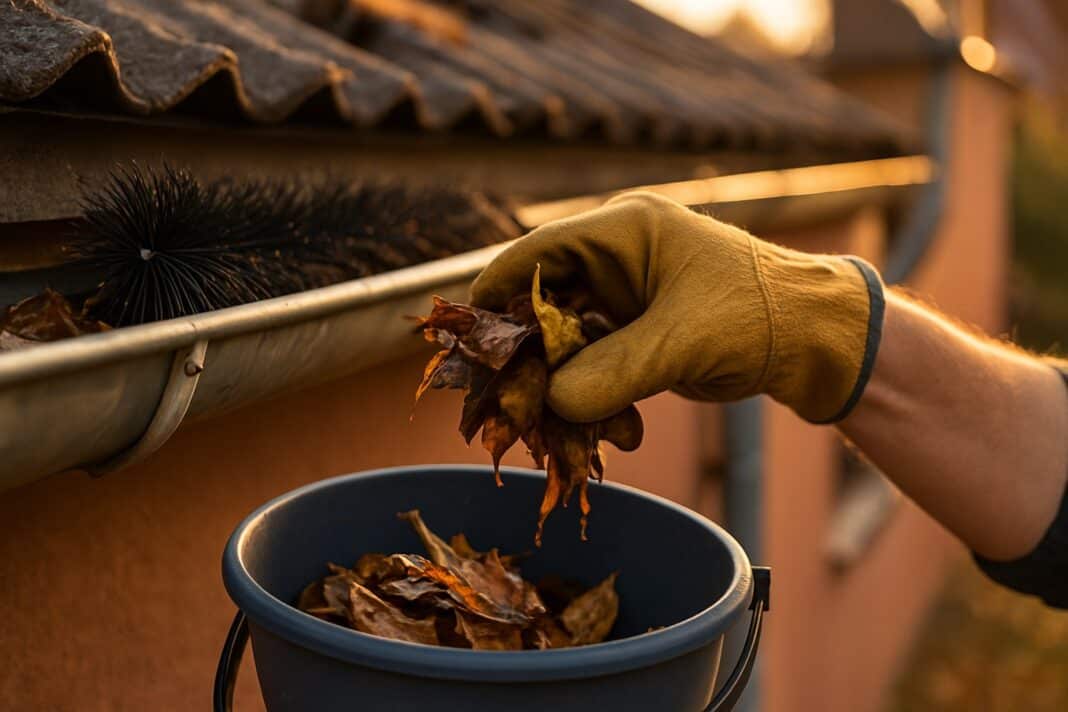 Dachrinne reinigen: Herbstlaub clever beseitigen