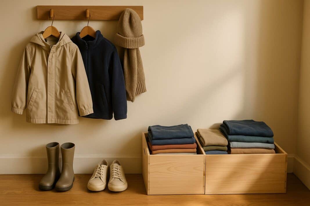 Kinder‑Herbstgarderobe als Set: Regen, Fleece, Basics